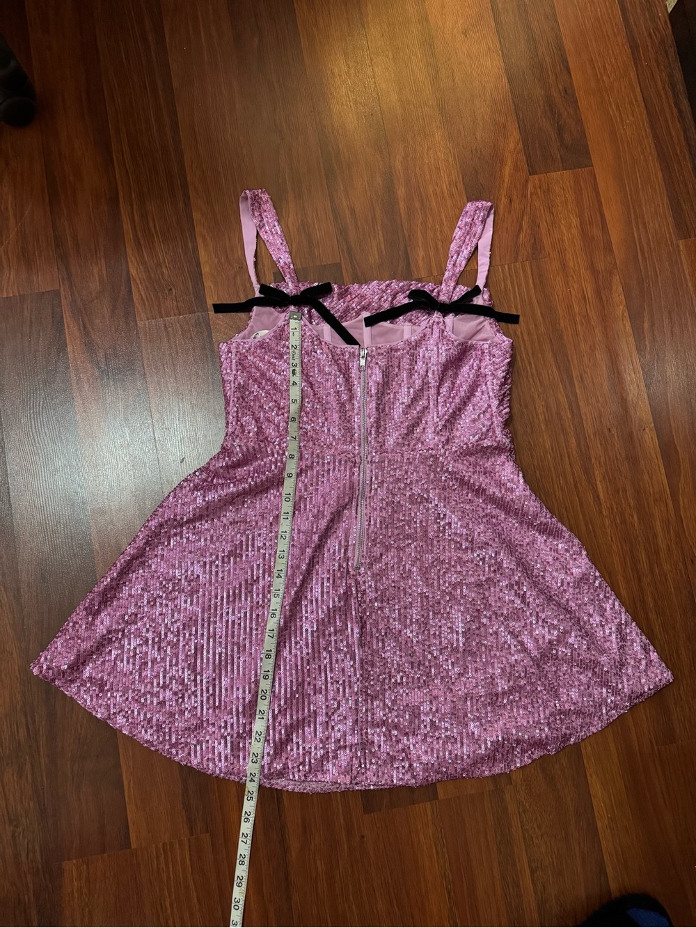 ⁠⁠For Love & Lemons Candice Sequin Mini Dress XL Cowl Neck Pink⁠ (Fits S or M) - Picture 14 of 14